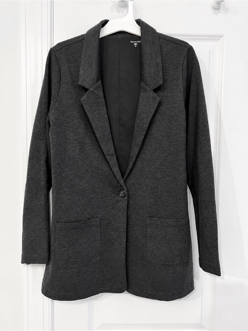 Garnet Hill Women's Charcoal Single-Button Blazer Size 06
